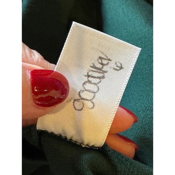 Talbots Dress Women 10 Green Refined Ponte Knit Peplum Sheath Knee Length Preppy - Picture 11 of 11